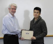 Professor Voltz bestowing an Professor Voltz bestowing an ECE Certificate of Merit for Academic Excellence Award
Professor Voltz bestowing an 