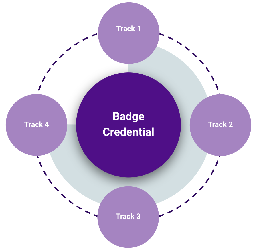 Badge Credentials from Track 1 to Track 4.