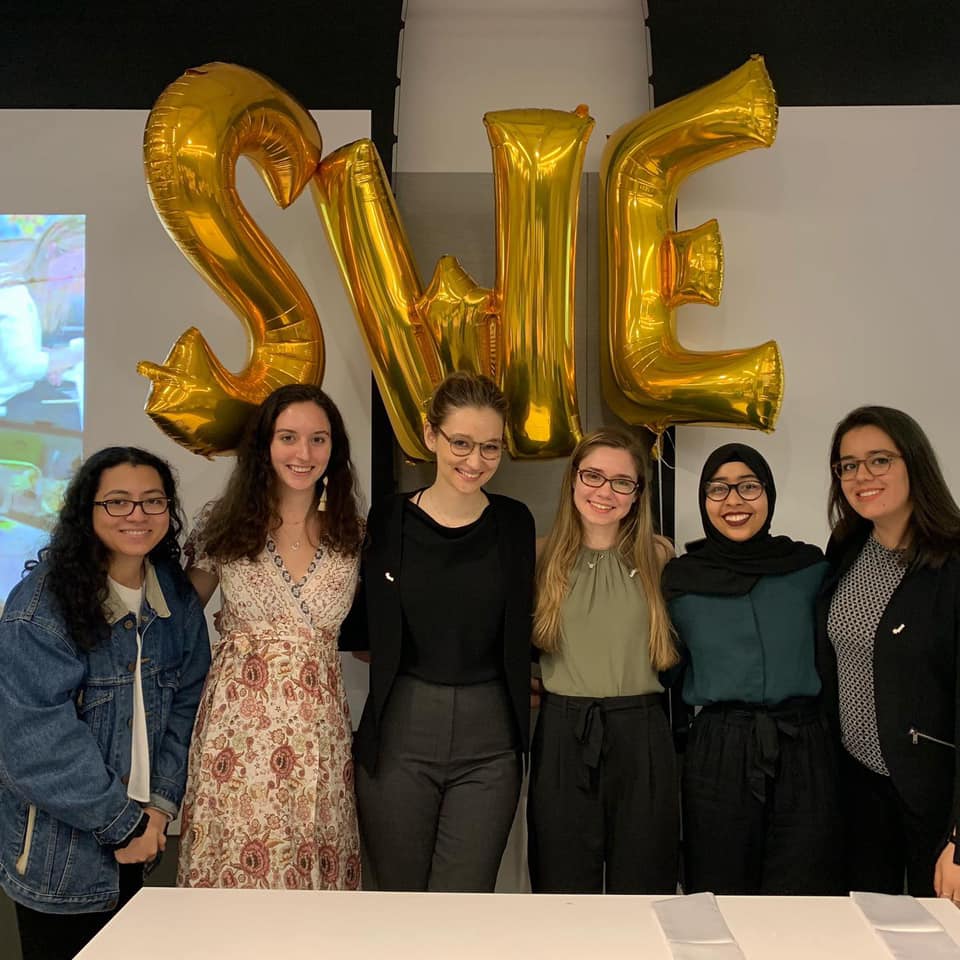 Shahrin Haque and some members of the Society of Women Engineers